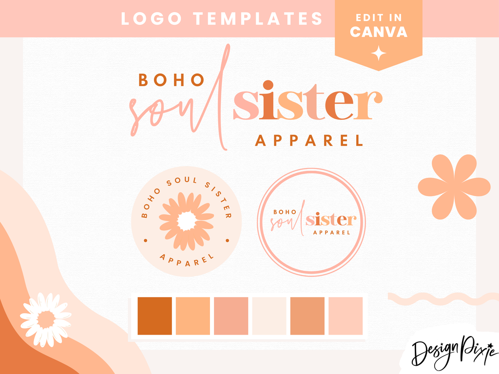 Boho Soul Sister Logo Template