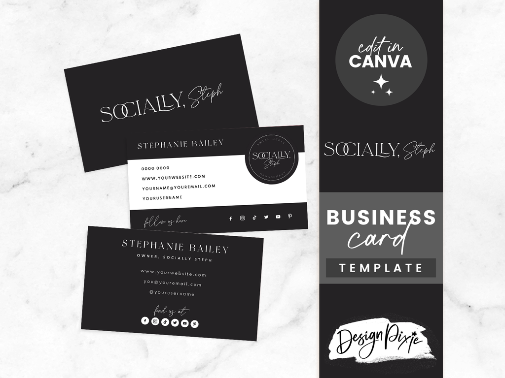 Black Business Card Template