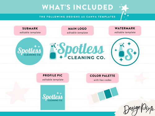 Blue Cleaning Business Logo Template