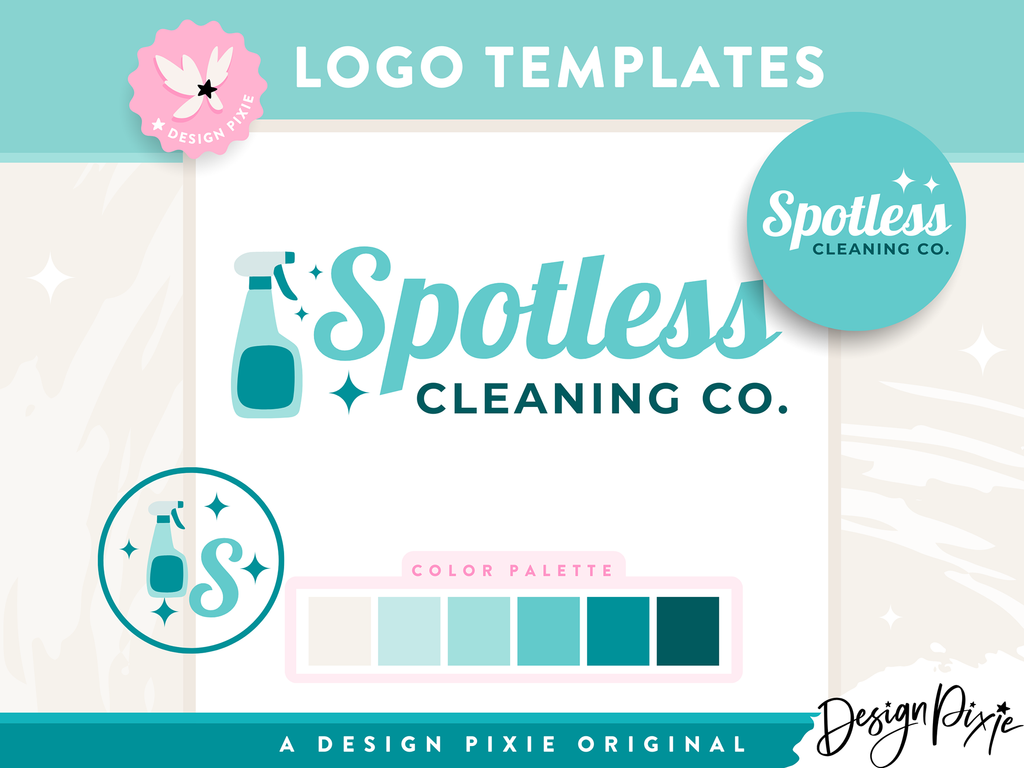 Blue Cleaning Business Logo Template