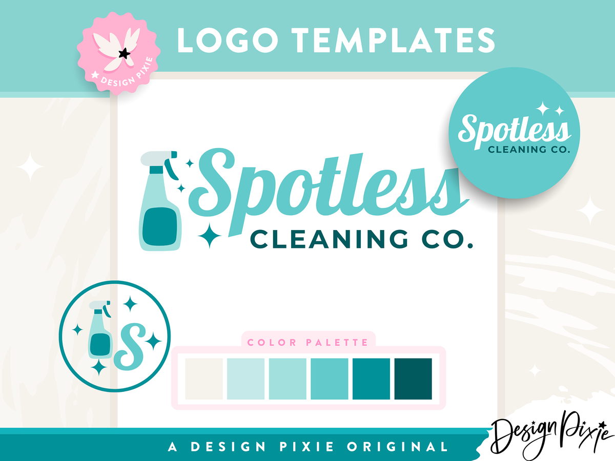 Blue Cleaning Business Logo Template