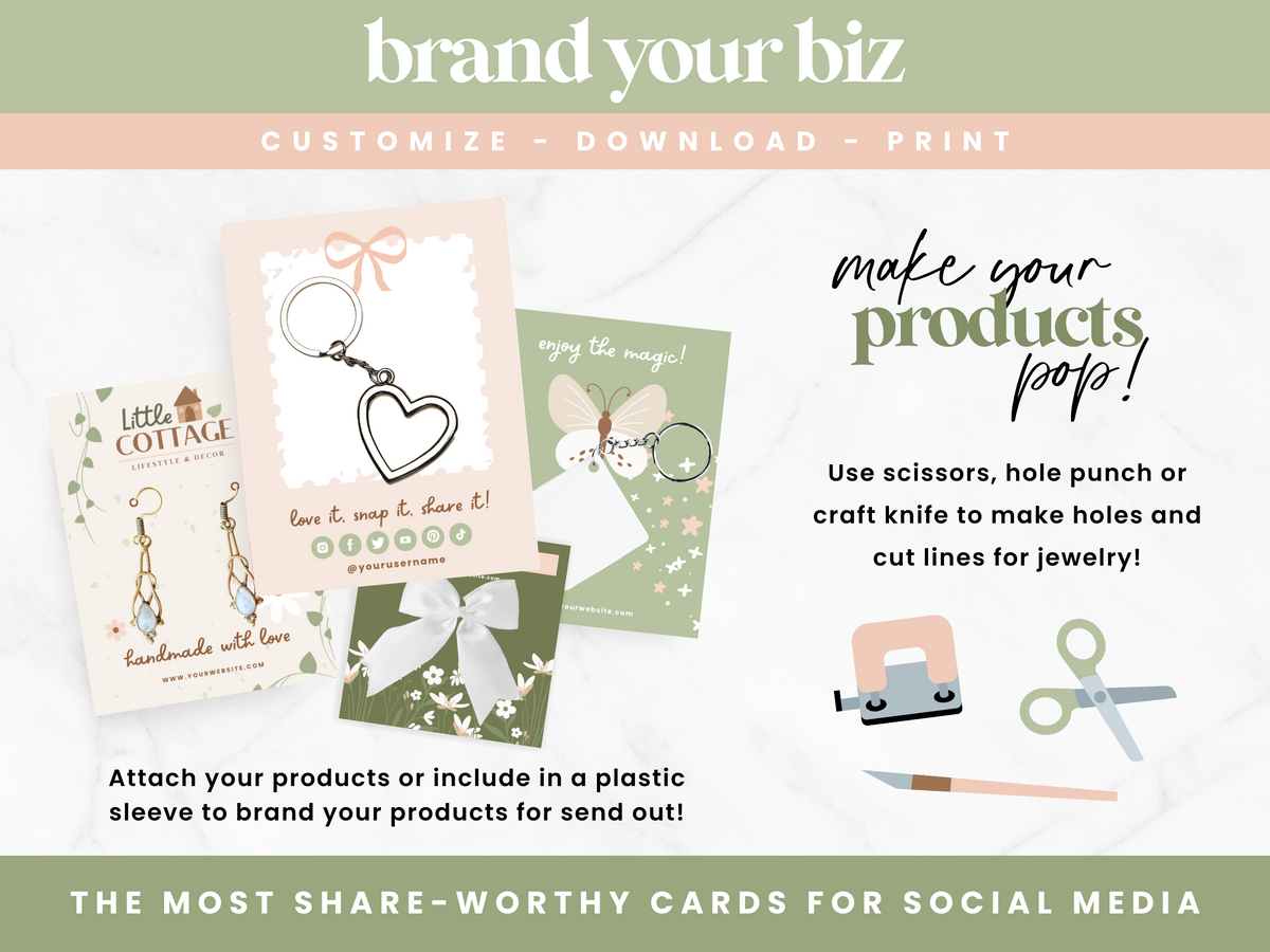 Cottagecore Display Card Templates