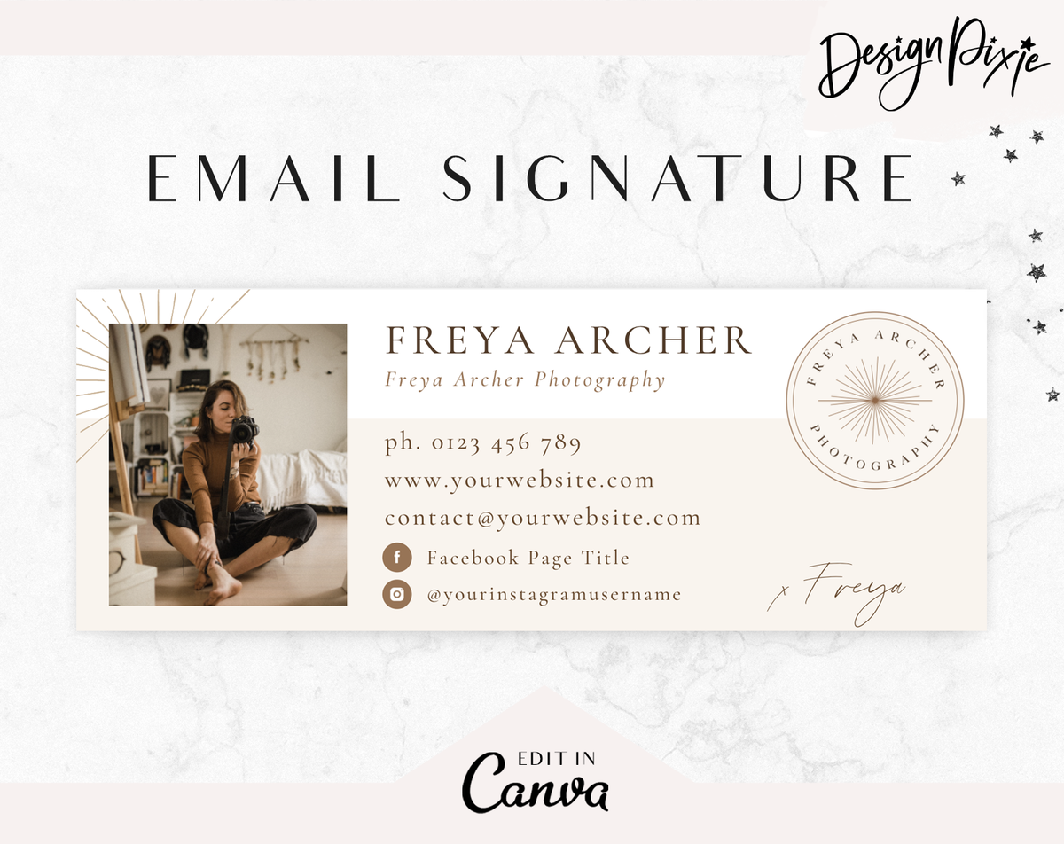 Boho Photographer Email Signature Template