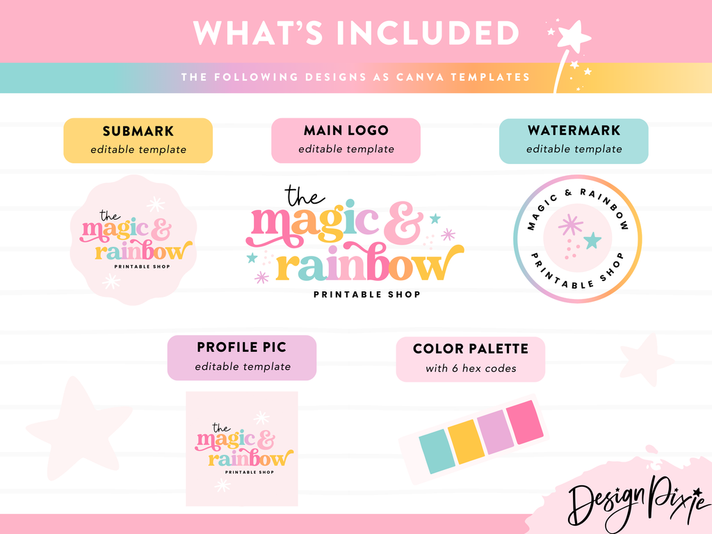 Magic And Rainbow Logo Template