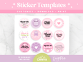 Pink Sticker Templates