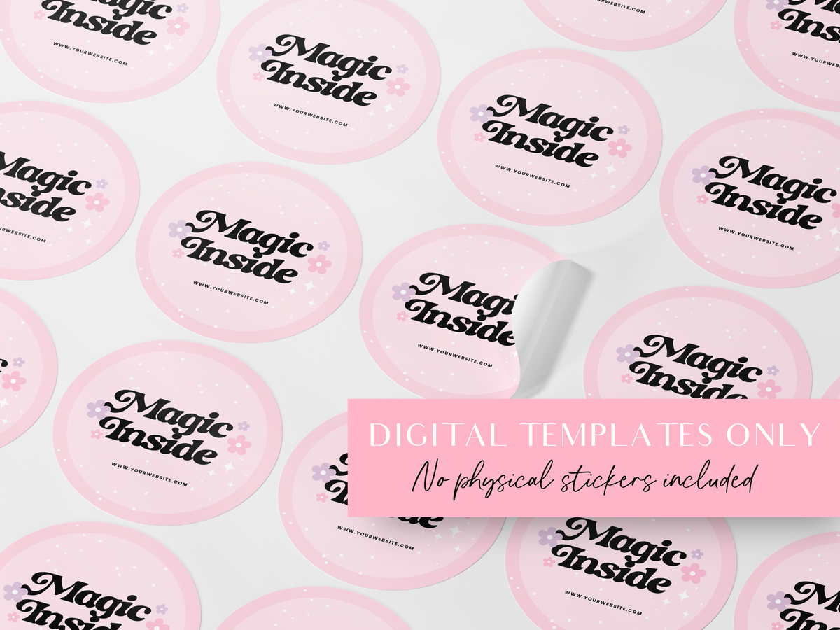 Pink Sticker Templates