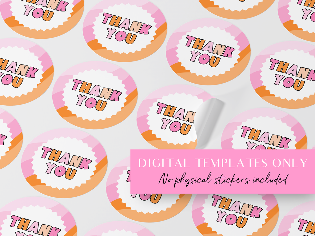 Pink Retro Sticker Templates