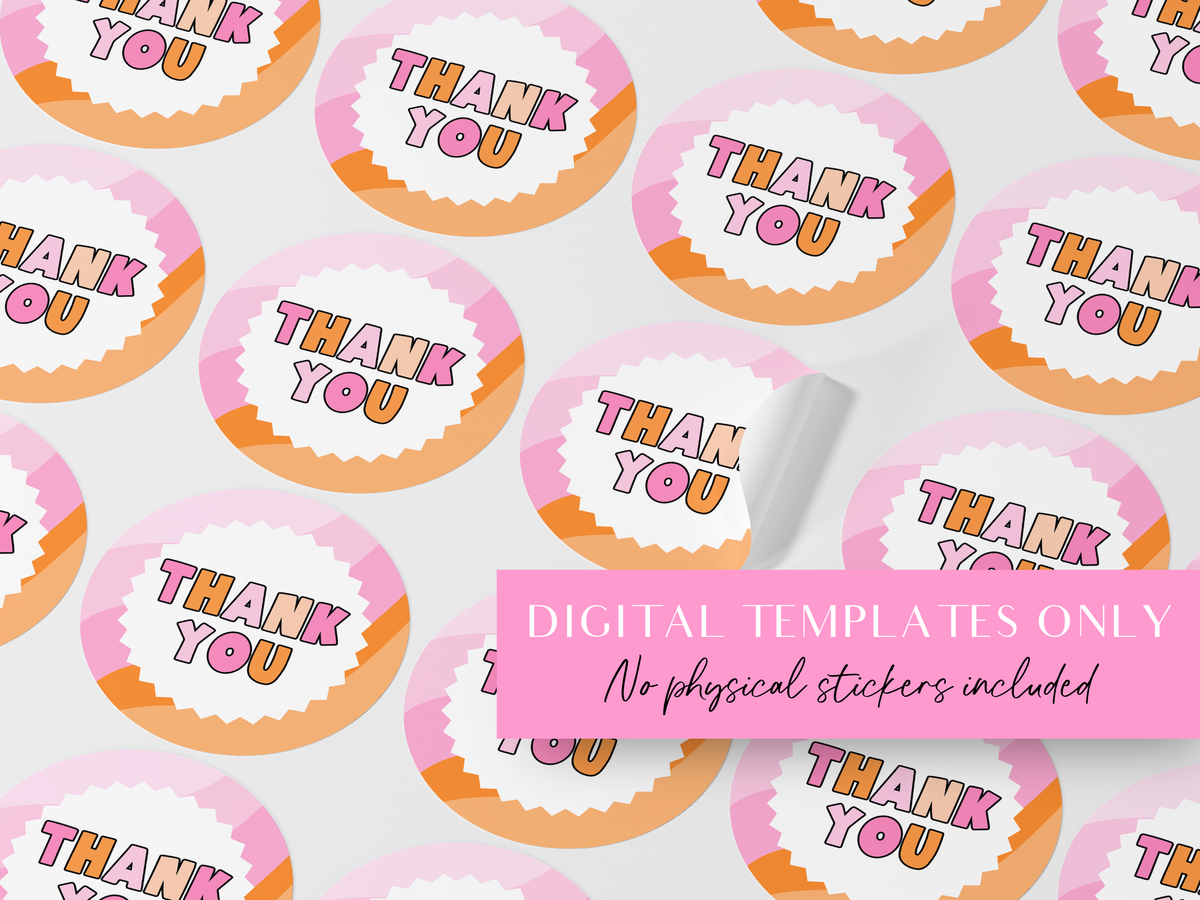 Pink Retro Sticker Templates