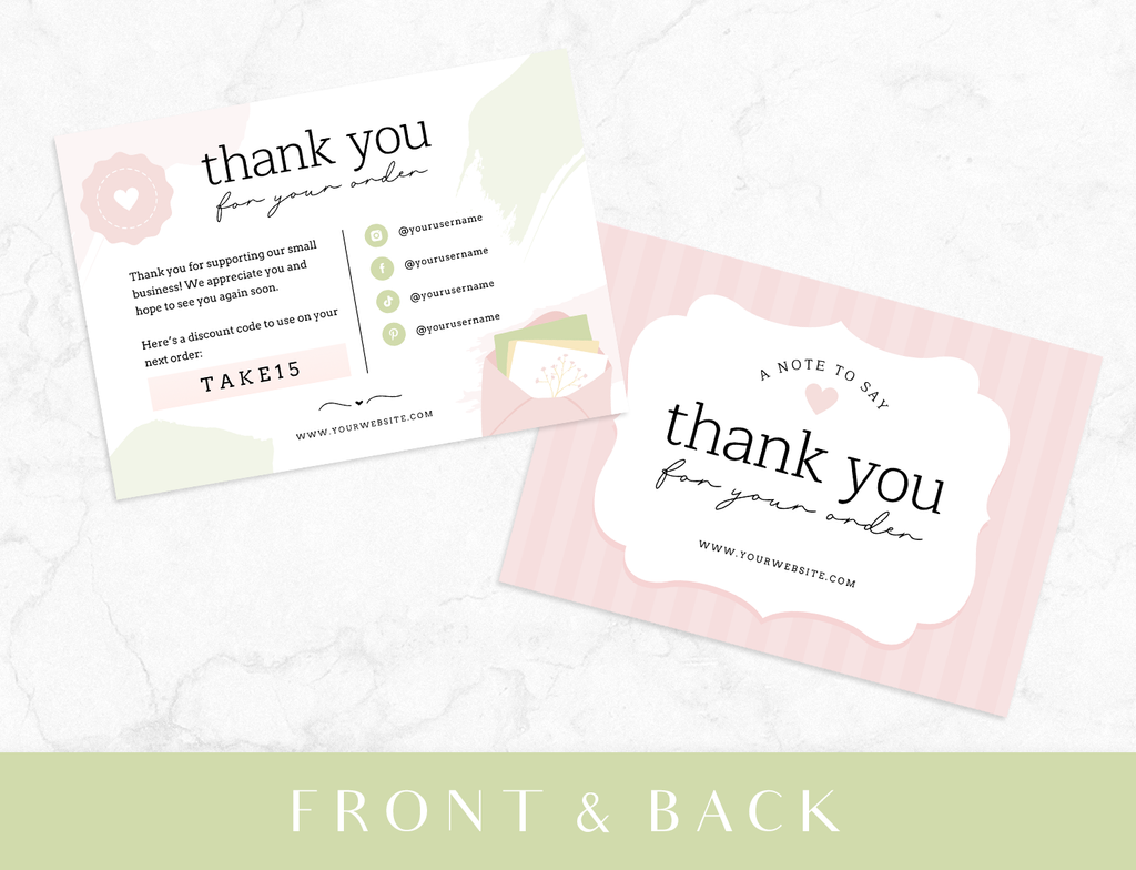 Shabby Chic Thank You Card Template