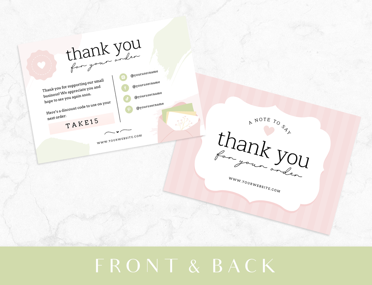 Shabby Chic Thank You Card Template