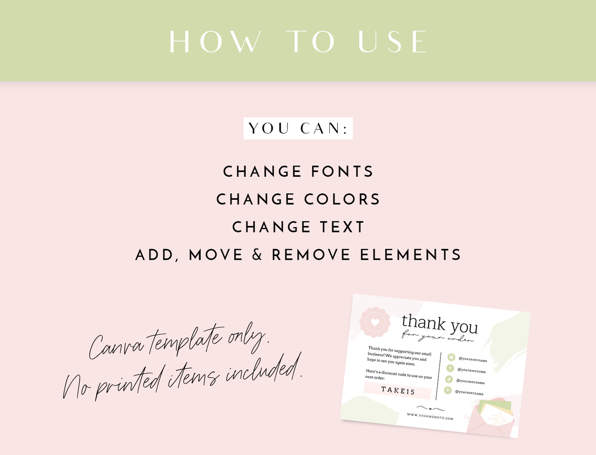 Shabby Chic Thank You Card Template