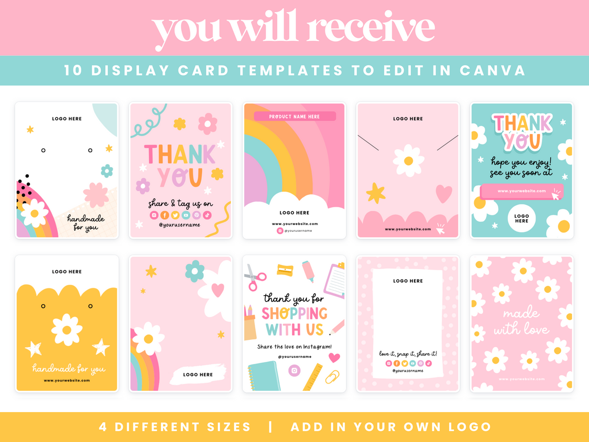 Rainbow Display Card Templates