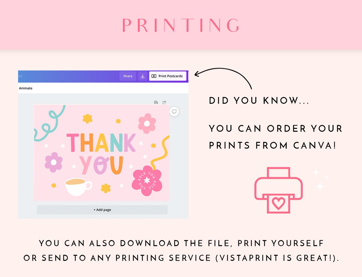 Rainbow Thank You Card Template