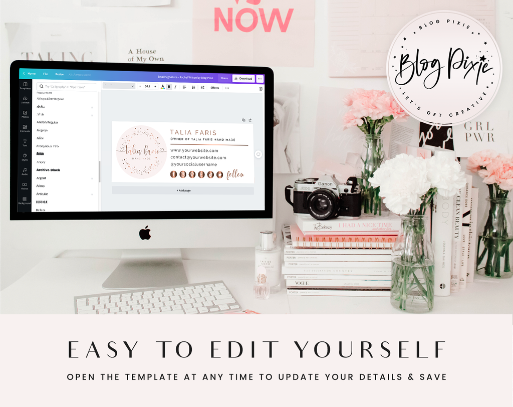 Rose Gold Email Signature Template