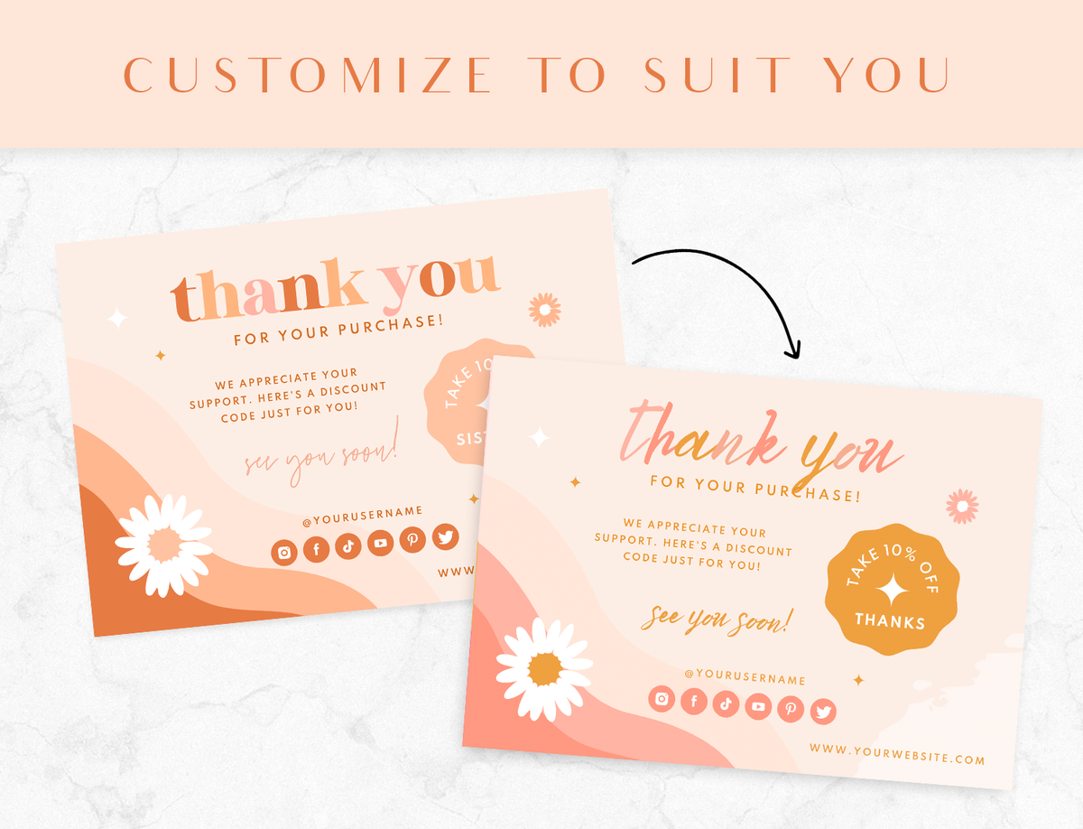 Thank You Card Template - Boho Soul Sister