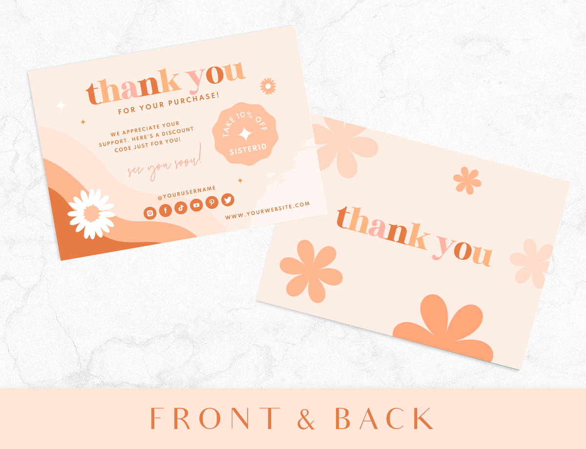 Thank You Card Template - Boho Soul Sister