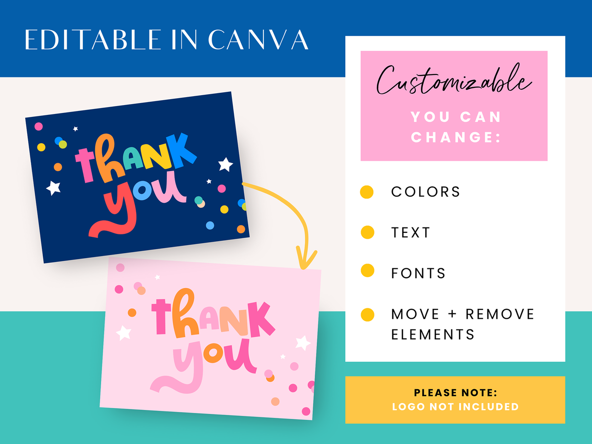 Colorful Thank You Card Template