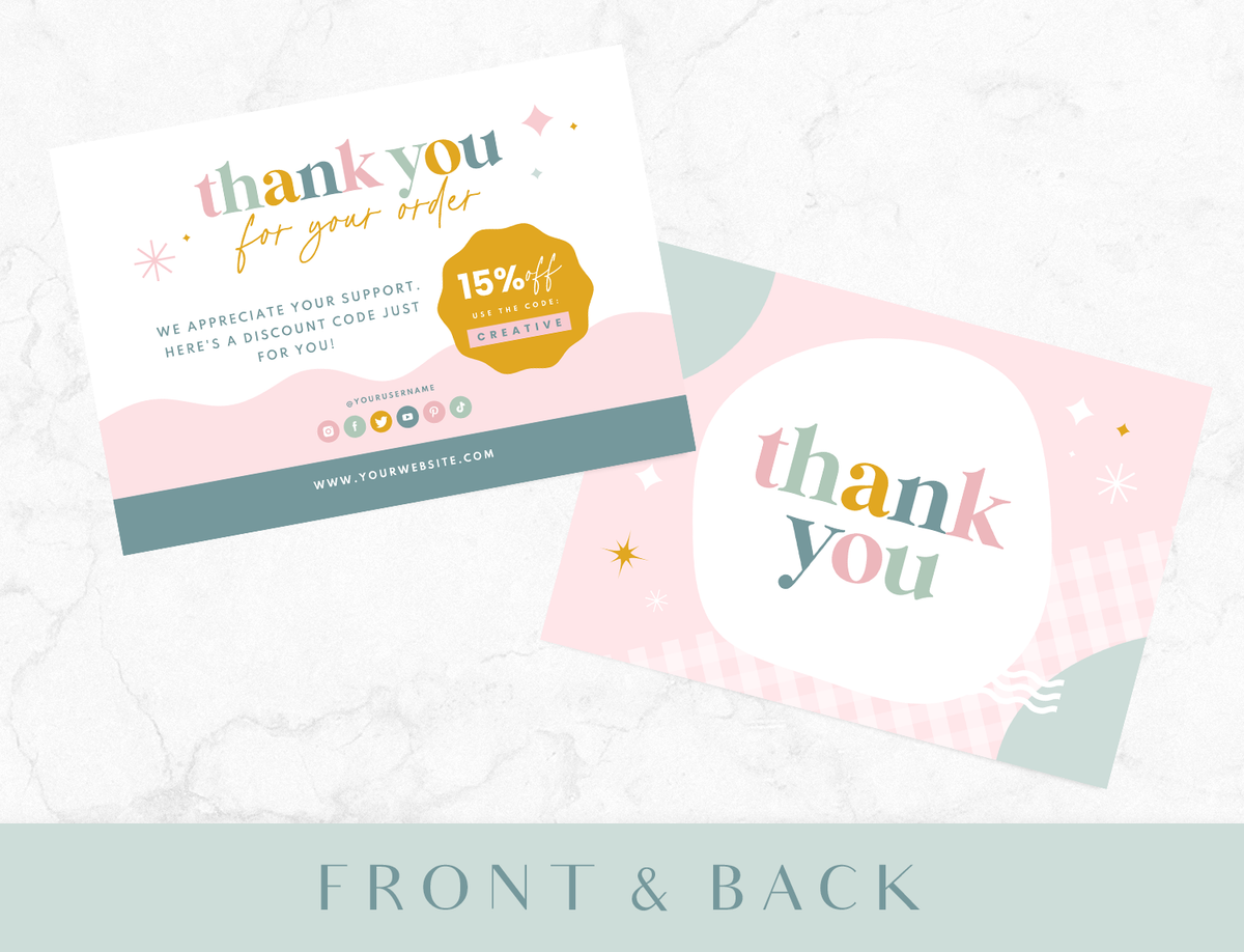 Pastel Thank You Card Template