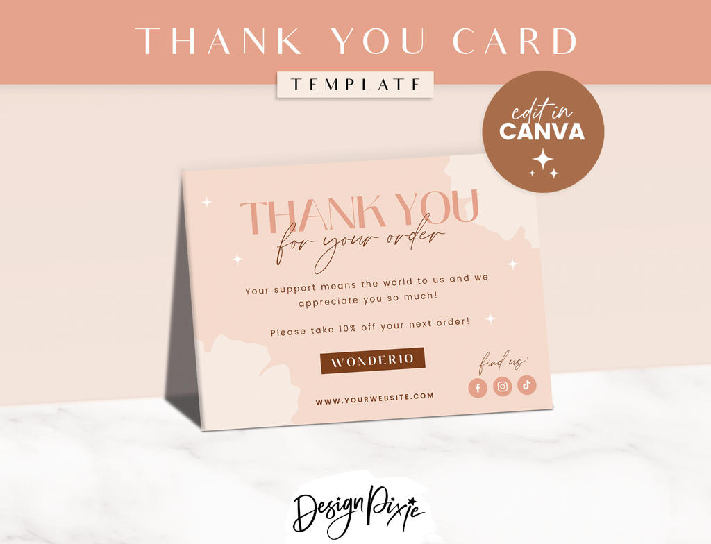 Blush Wonder Thank You Card Template