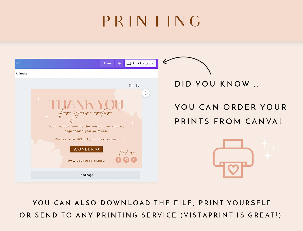 Blush Wonder Thank You Card Template