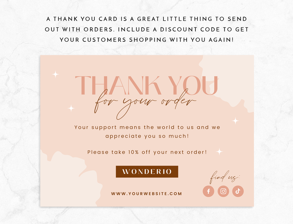 Blush Wonder Thank You Card Template