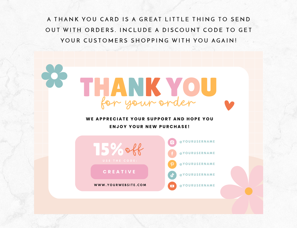 So Stitch Thank You Card Template